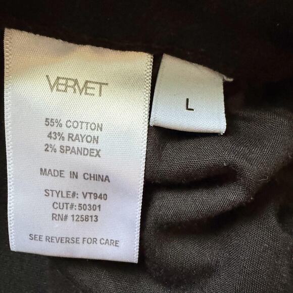 Vervet Denim Skirt Womens Large Black Distressed Button Fly Frayed Hem Jean Mini - Picture 12 of 12